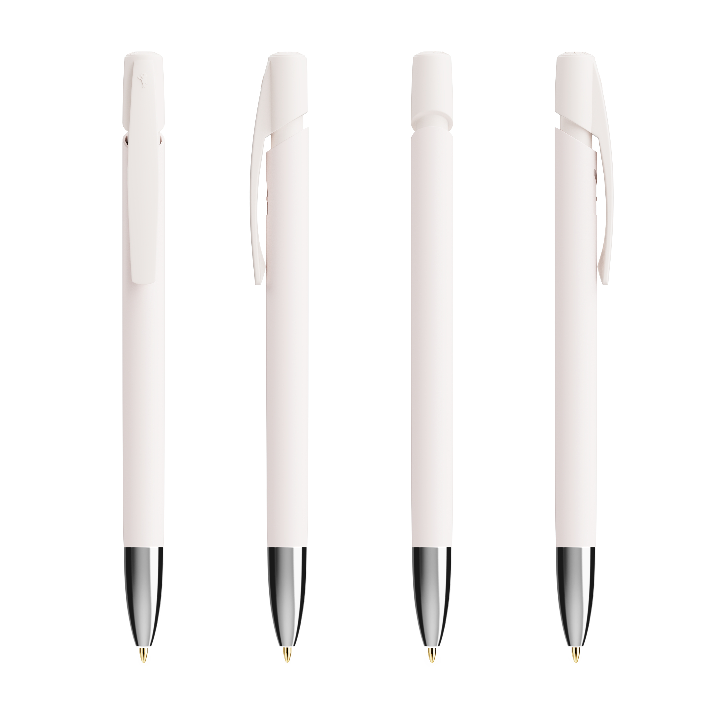 Stylo bille publicitaire plastique rechargeable BIC® Media Clic Advance Blanc & Blanc